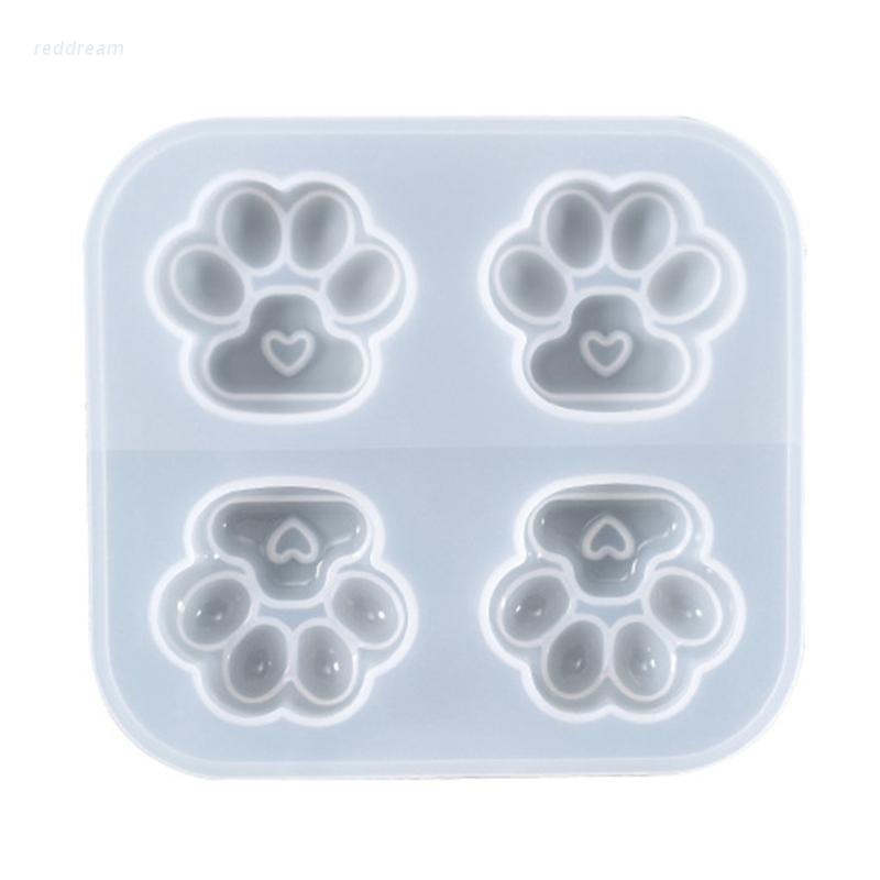 Khuôn silicone hình dấu chân mèo làm móc khóa diy