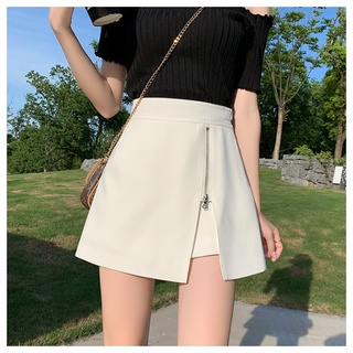 Quần váy cạp cao, quần sooc giả váy có khoá cạnh M186