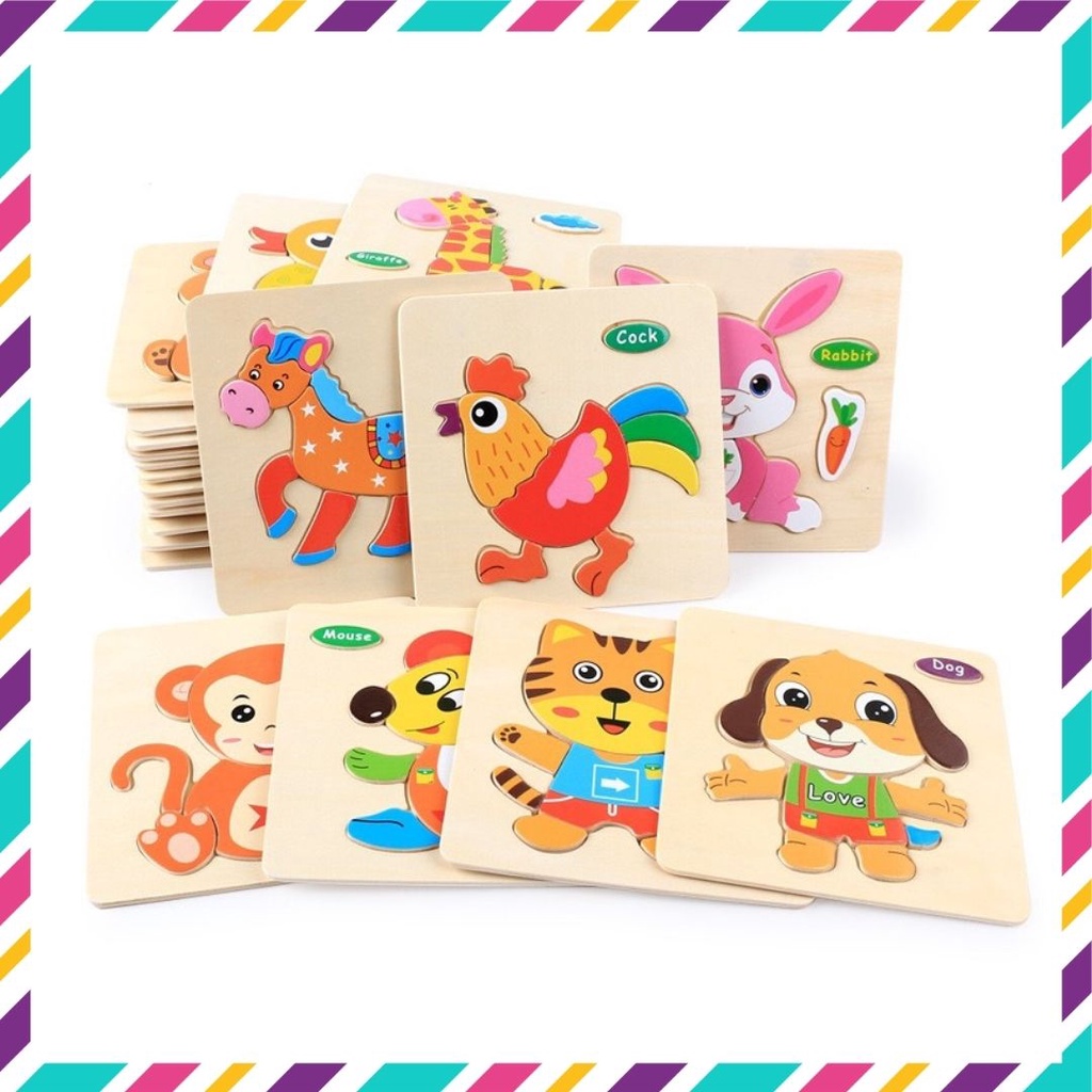 Đồ chơi ghép hình cho bé, tranh ghép gỗ 3D nhiều mẫu đồ chơi thông minh cho bé