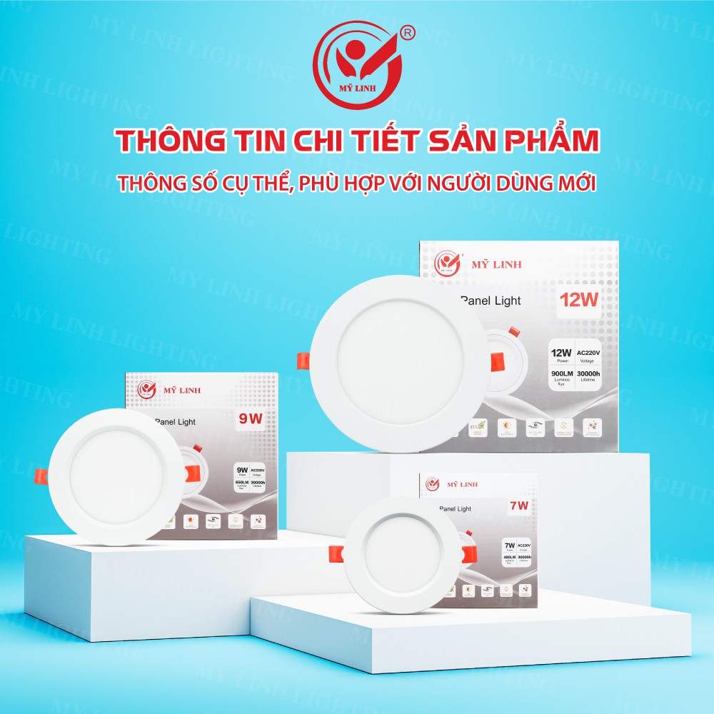 ĐÈN LED ÂM TRẦN MỸ LINH 7W-9W-12W,BẢO HÀNH 2 NĂM