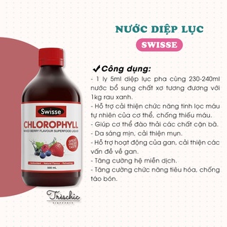 Nước Diệp Lục Swisse Chlorophyll 500ml