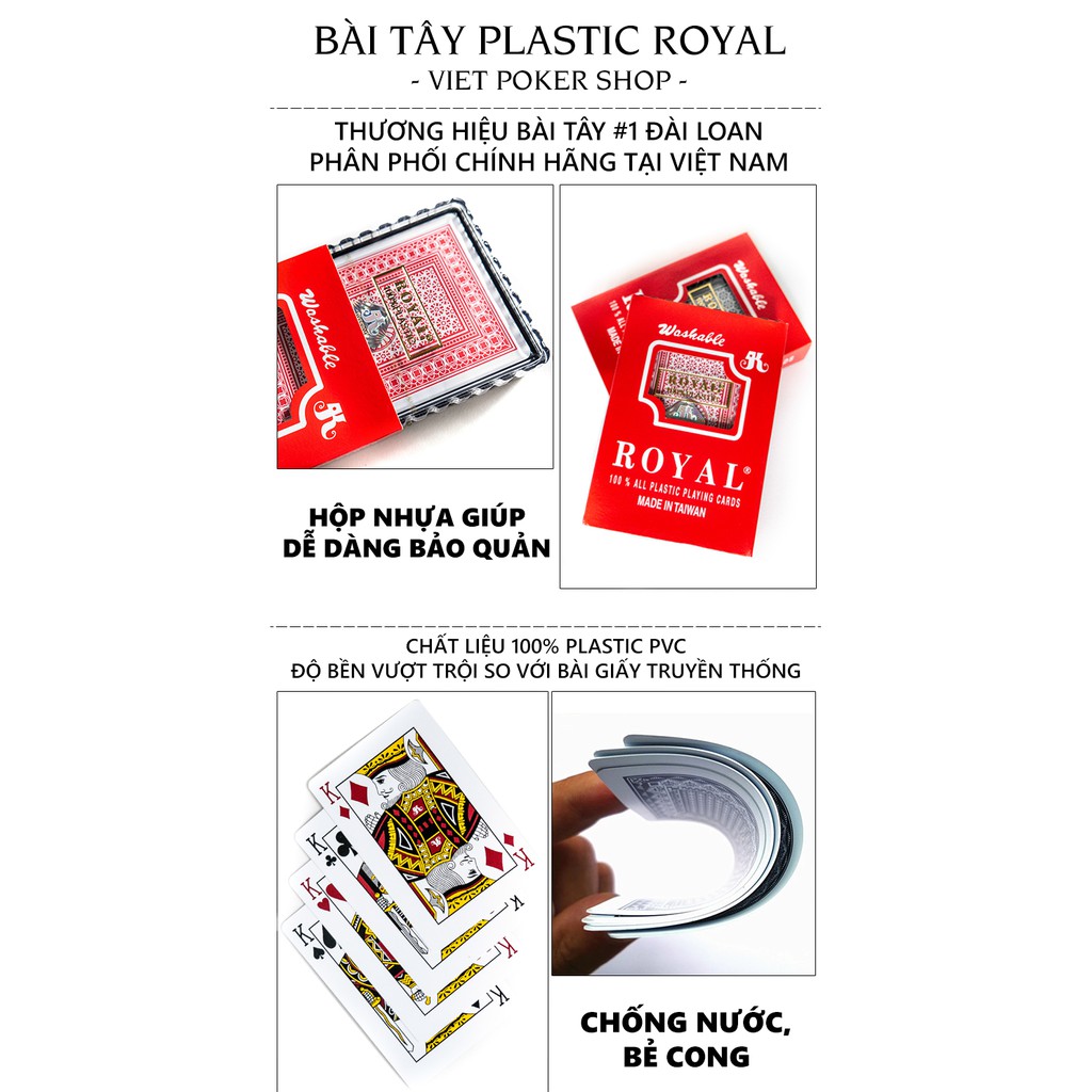 Bài Tây Nhựa Đài Loan Royal 100% Plastic