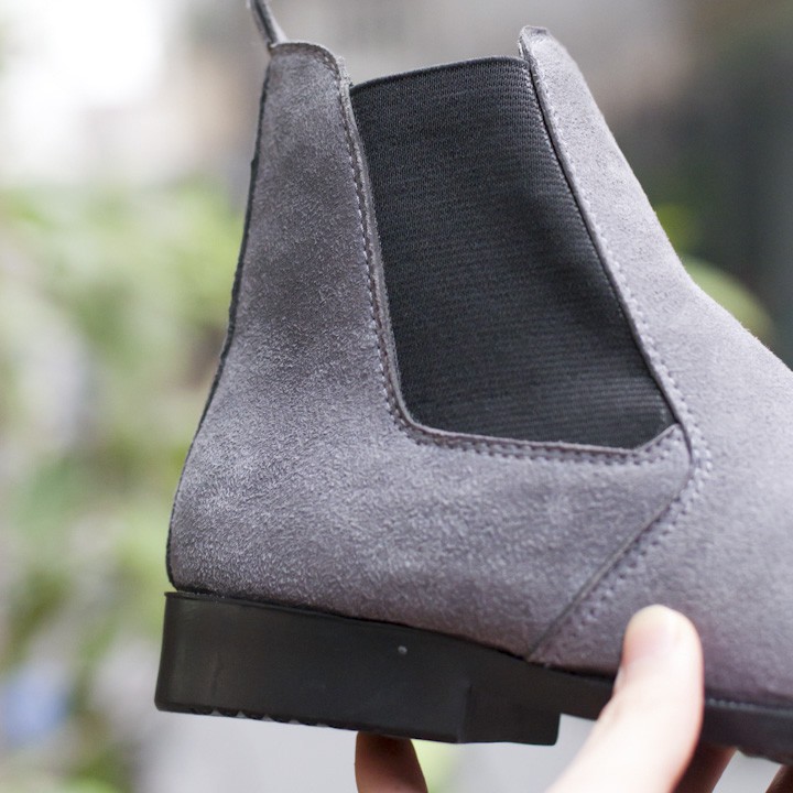 [ XẢ KHO ] Giày Chelsea Boot Nam Cao Cổ Da Buck Cổ Chun Màu Xám Phong Cách Hàn Quốc - CB548-XAM | BigBuy360 - bigbuy360.vn