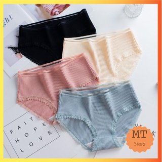 Quần lót cotton tăm tre kháng khuẩn viền ren