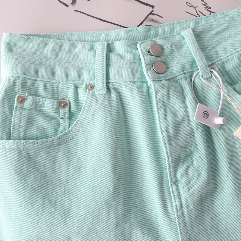 Quần Short Denim Xanh Lá Lưng Cao Dáng Ôm Size Lớn Phong Cách Châu Âu Dễ Phối Đồ Cho Chị Em Gái