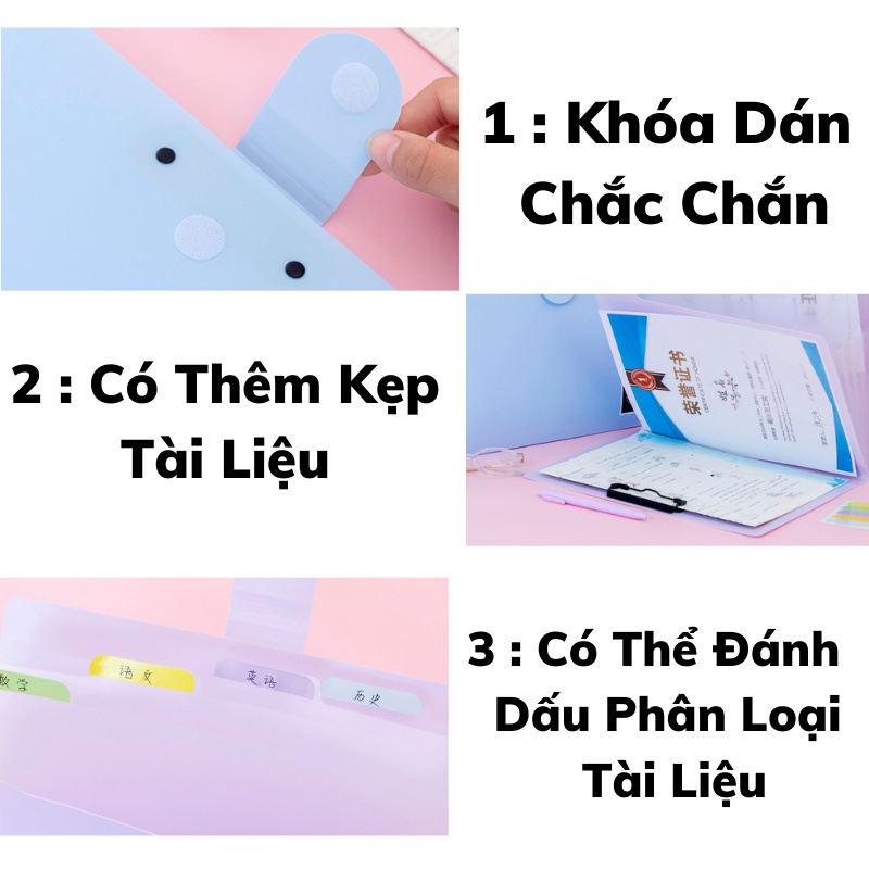 Túi đựng tài liệu a4 nhiều ngăn văn phòng phẩm - File đựng tài liệu - Cặp đựng tài liệu văn phòng - MIYABI STORE
