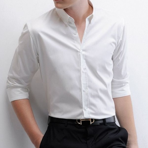 Áo Sơ Mi Nam  Dài Tay Trắng Trơn Cổ Bẻ Thời Trang MC Hàng Xưởng Tận Gốc Mẫu Trắng Tinh Cá Tính (44 - 72KG) | BigBuy360 - bigbuy360.vn