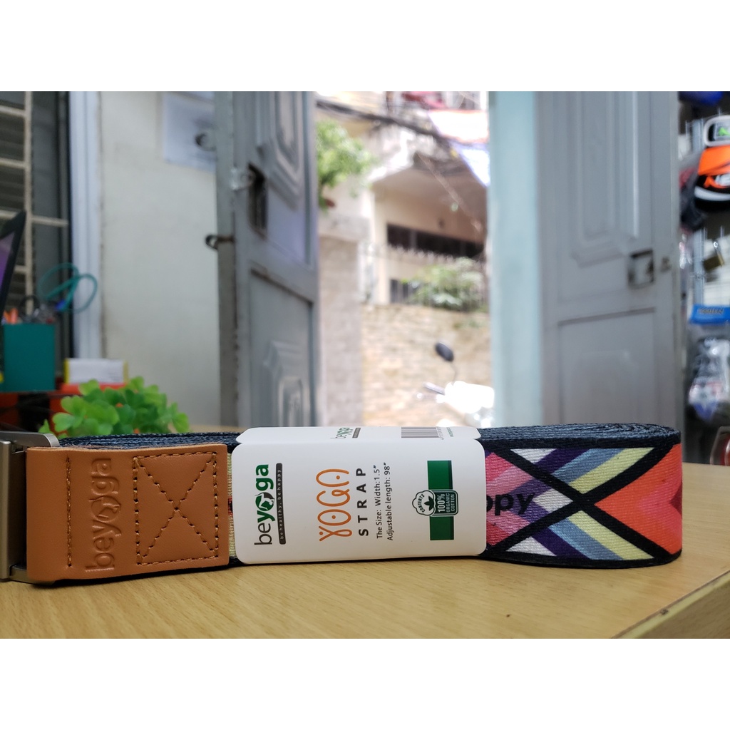Dây Tập Yoga Cao Cấp, Khóa Da Chắc Chắn, Họa Tiết Rực Rỡ, Dài 2,5m, Nhập Khẩu Đài Loan- Hãng beYoga