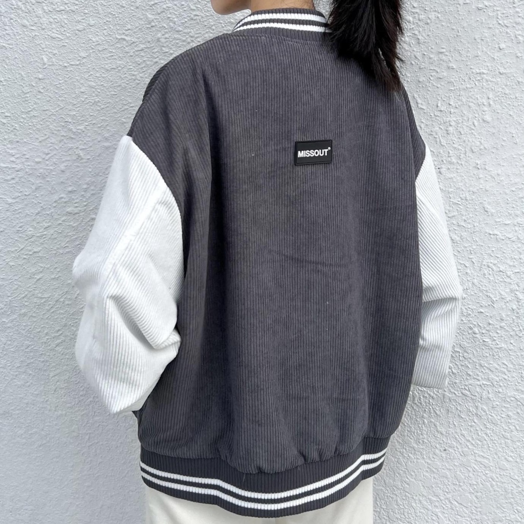 Áo khoác nam nữ - Bomber jacket YAYSHOP chất liệu nhung gân dày dặn form rộng rãi  MISSOUT