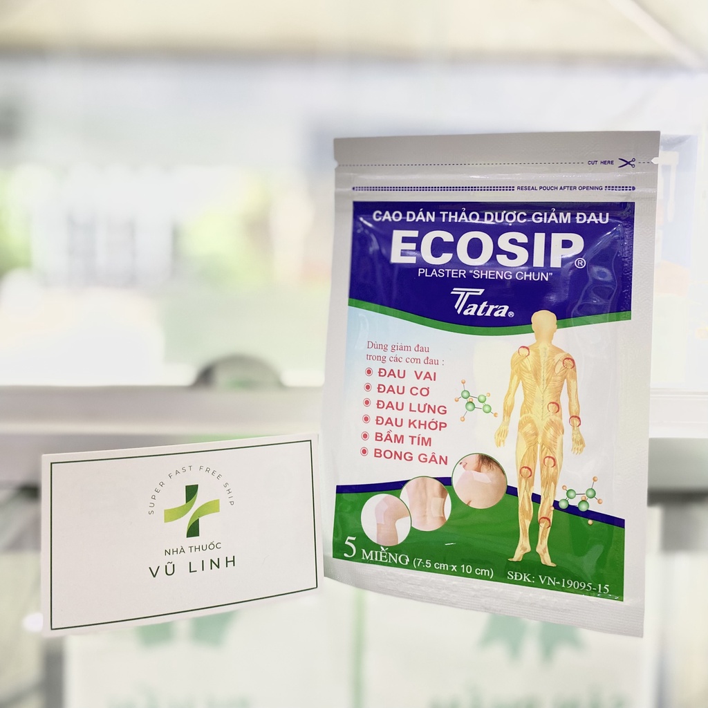 Cao Dán Thảo Dược Giảm Đau ECOSIP Tatra  dùng khi: bong gân, đau mỏi cơ, khớp, lưng, vai