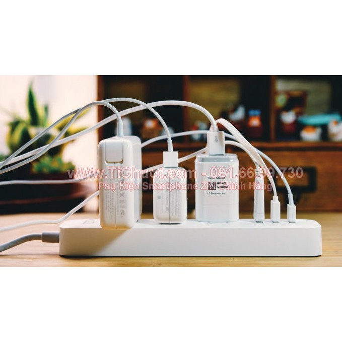 [Chính Hãng] Ổ cắm điện Xiaomi Mi Power Strip 3 cổng USB 2.1A ZIN