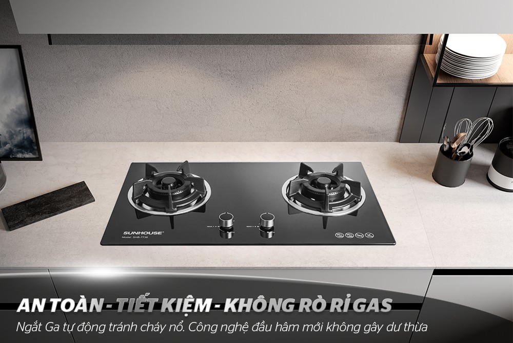 Bếp gas âm kính Sunhouse SHB7736 MỚI 100% +TẶNG DÂY DẪN GAS - Bảo hành 2 năm chính hãng