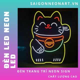 Đèn trang trí led neon sign hình MÈO PHÁT TÀI