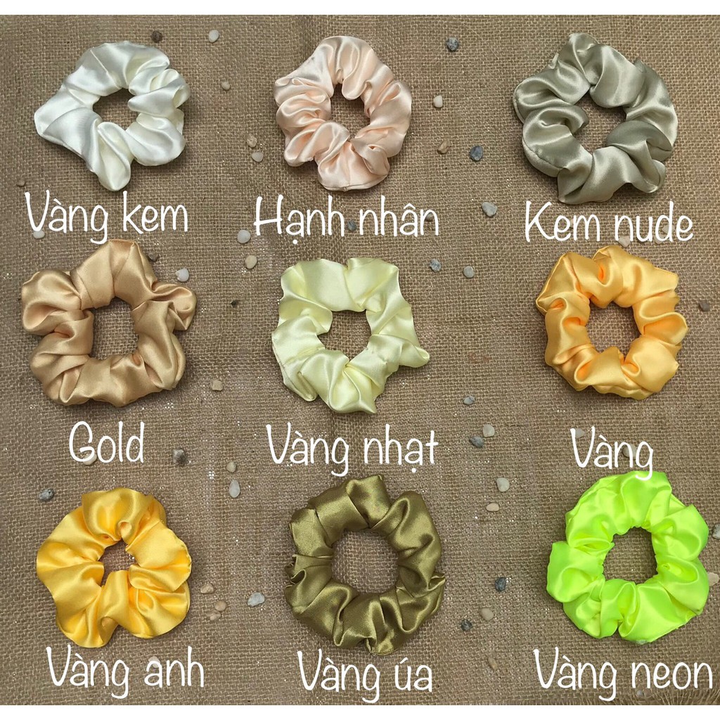 { Ảnh thật} SCRUNCHIES SATIN NEON MÀU SÁNG - CỘT TÓC NỮ XINH XẮN