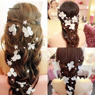 Vòng hoa đội đầu cô dâu đính ngọc trai giả