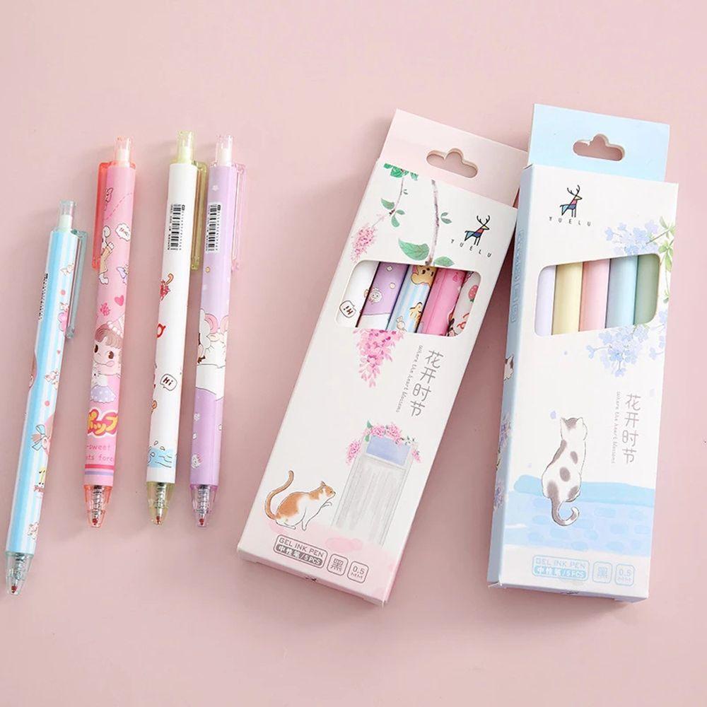 Bộ 5 Bút Mực Gel Ngòi 0.5mm Màu Đen Tiện Dụng Cho Học Sinh/ Văn Phòng