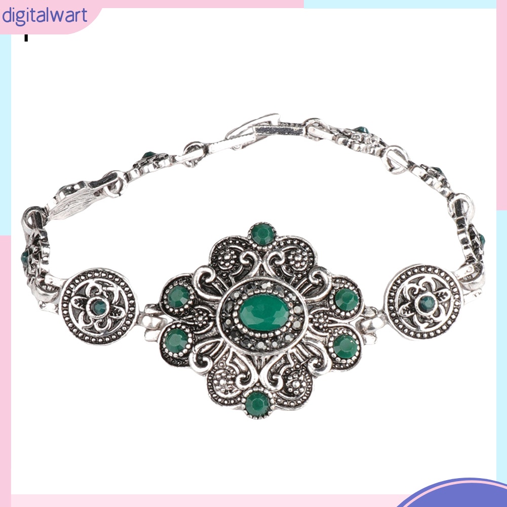 Vòng đeo tay thiết kế mặt bông hoa đính đá nhân tạo phong cách cổ điển thanh lịch thời trang dành cho nữ