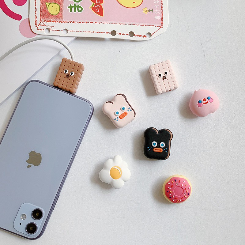 Phụ Kiện Bảo Vệ Dây Cáp Sạc Chống Đứt Họa Tiết Hoạt Hình Cho Apple