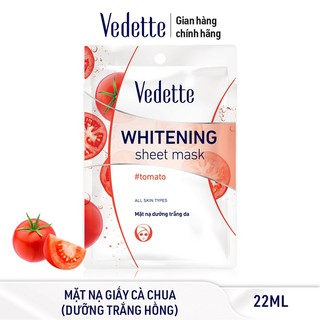 Combo 3 Mặt nạ giấy trắng da Vedette Cà Chua 22ml
