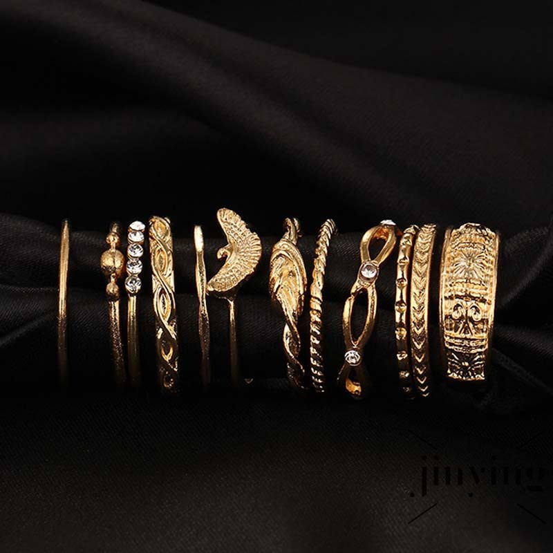 Bộ 12 nhẫn GETNOIVAS phong cách vintage xinh xắn