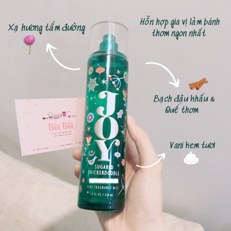 Xịt thơm Body mist BATH & BODY WORKS các mùi