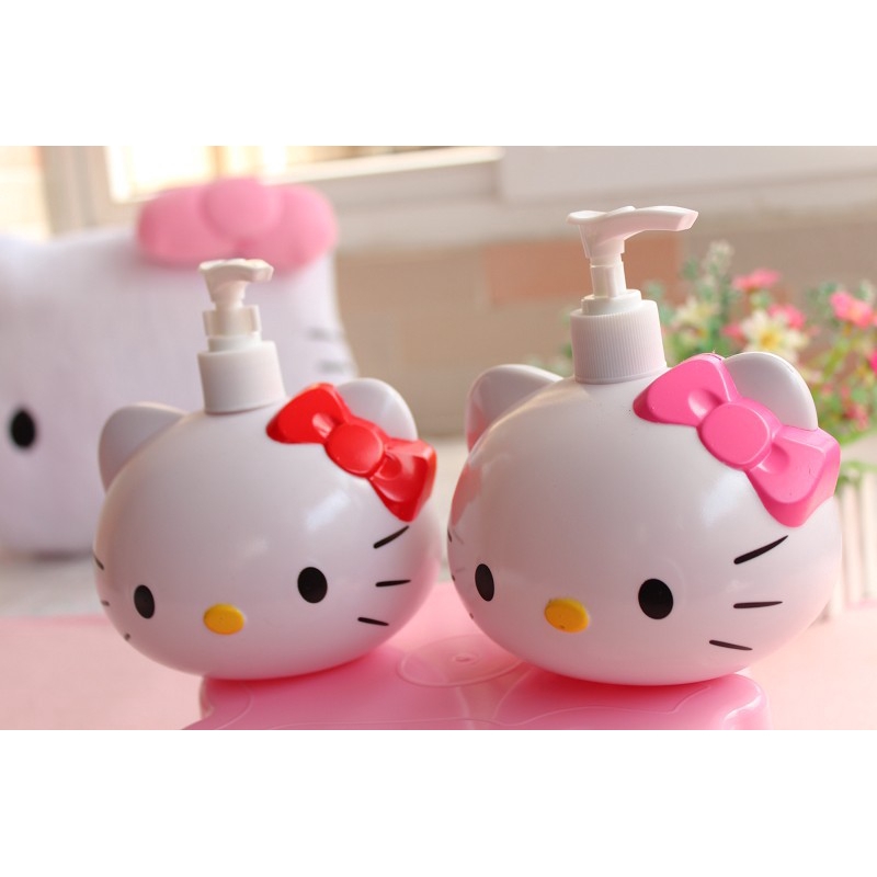 Chai nhựa đầu xịt đựng xà phòng/dầu gội/sữa tắm hình Hello Kitty dễ thương tiện lợi xách tay du lịch