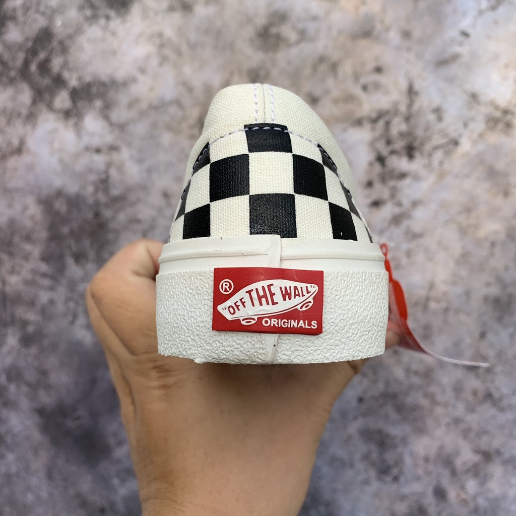 ⚡𝘽𝙖́𝙣 𝙂𝙞𝙖́ 𝙂𝙤̂́𝙘⚡ Giày vans caro màu đen trắng , giày lười slip on kẻ ô full bill box | BigBuy360 - bigbuy360.vn