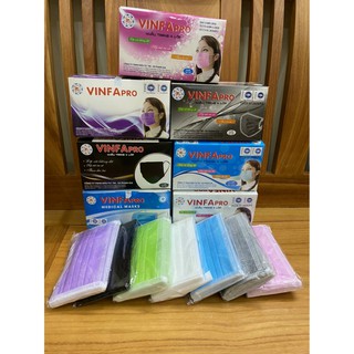 [HÀNG ĐÃ KIỂM ĐỊNH] Thùng sỉ 50 hộp Khẩu trang 4 lớp VinaPro/VinfaPro/ HafaPro đủ màu