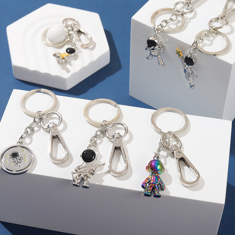 Móc chìa khóa QIHE JEWELRY hình phi hành gia 6 kiểu độc đáo ngộ nghĩnh