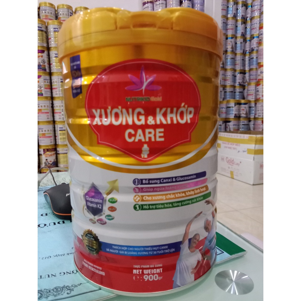 Sữa xương khớp NutrikidGold Care lon 900g – ngừa loãng xương, tiểu đường cho người từ 30 tuổi