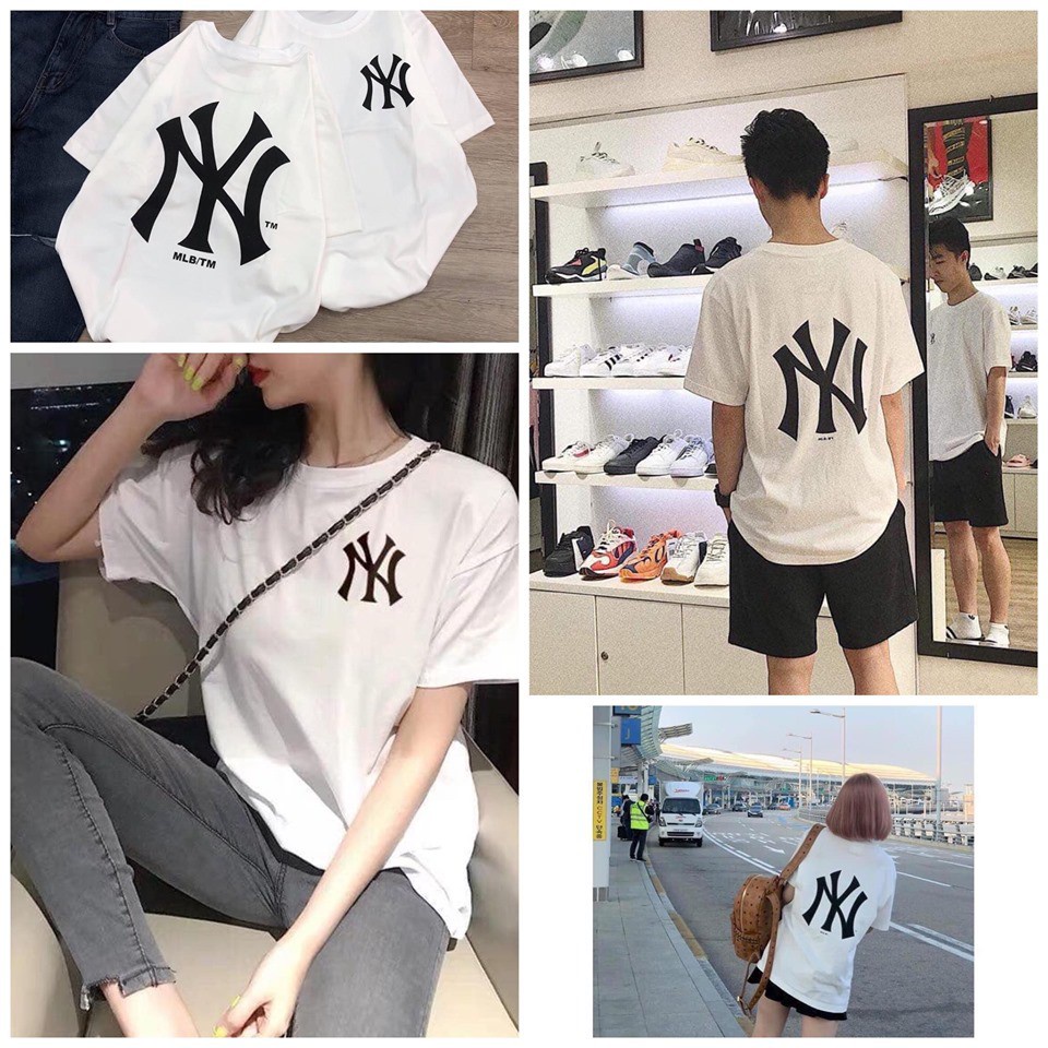 Áo Thun Hot NY MLB cotton Unisex, áo phông form rộng thoáng mát