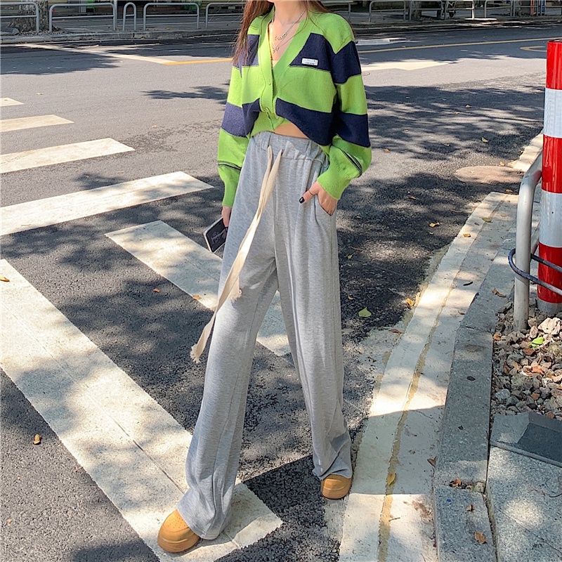 NRVP Quần jogger nữ dài lưng cao thời trang Hàn Quốc