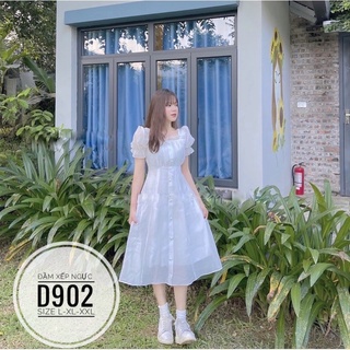 BIGSIZE Đầm trắng xếp ngực D902