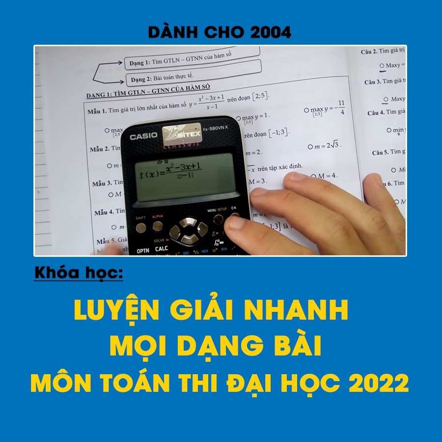 7 ngày học thử khóa Luyện giải nhanh mọi dạng Toán thi đại học 2022 - Onluyen.vn