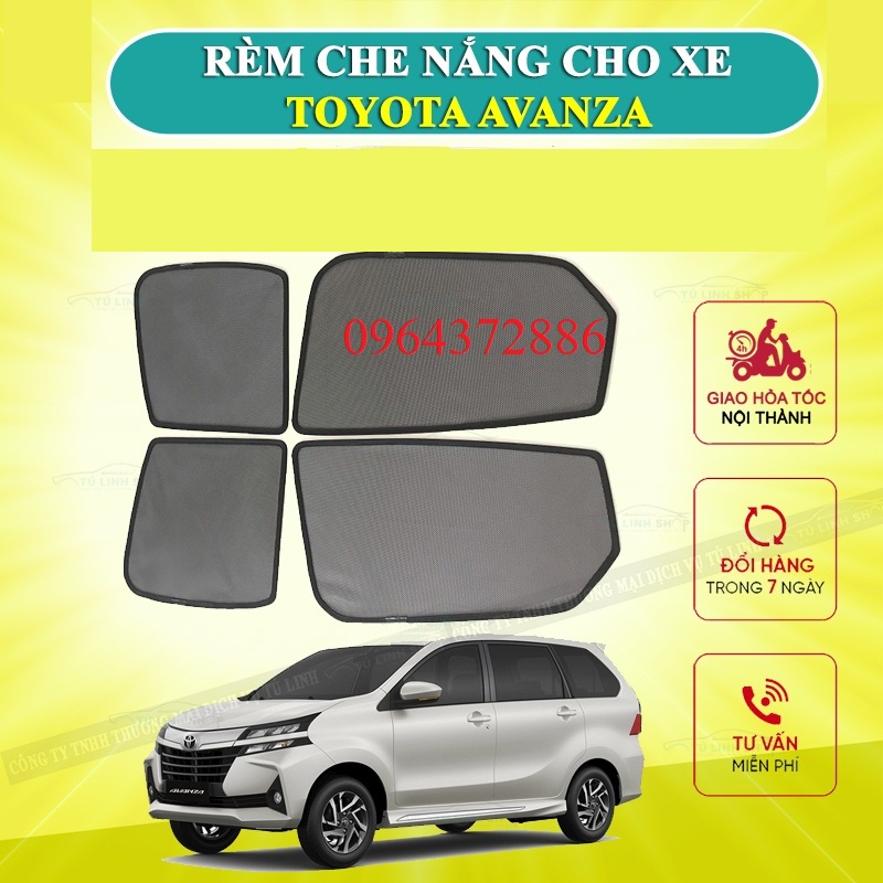 Rèm che nắng nam châm cho Toyota Avanza 2021 2022 2023, bộ 4 tấm cho 4 cửa, hàng loại 1 cao cấp nhất, vừa khít kính
