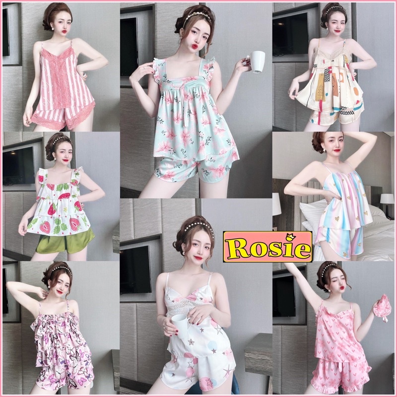 Bộ pijama nữ đùi 2 dây mát mẻ mùa hè cực xinh xắn - đồ hai dây giá rẻ