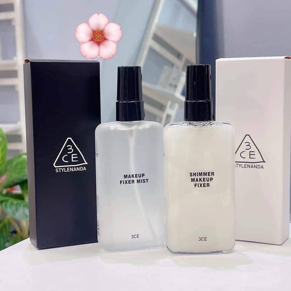 Xịt Makeup Giữ Lớp Nền Tạo Căng Bóng 3CE Shimmer Makeup Fixer