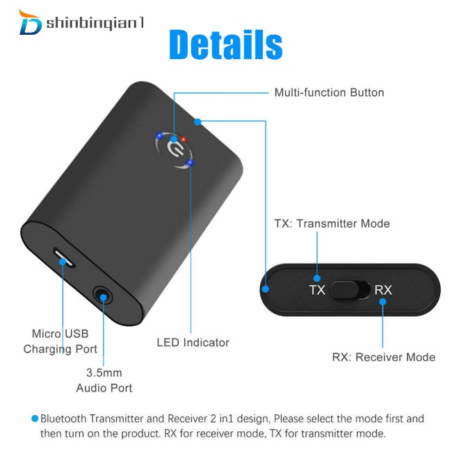 Bộ Thu Phát Bluetooth 5.0 Efl B10S A2Dp Audio 3.5mm