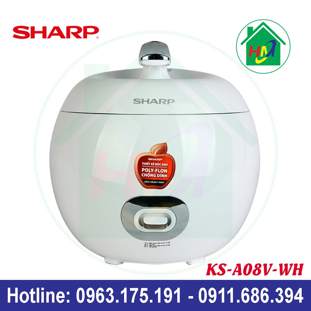 [Mã ELMS5 giảm 7% đơn 300K] Nồi Cơm Quả Táo 0.72L Sharp KS-A08V | BigBuy360 - bigbuy360.vn