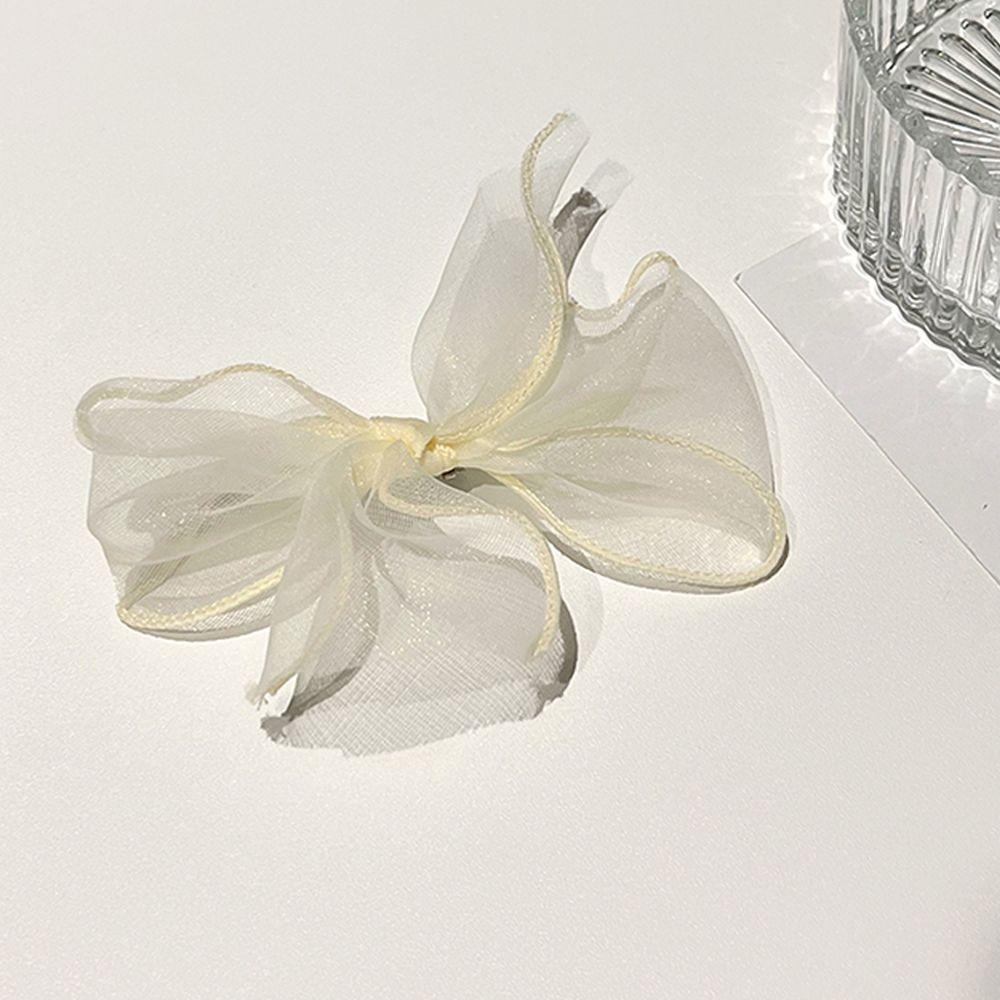 Bộ 8 Kẹp Tóc Nơ Phối Lưới Màu Trơn Ngọt Ngào Cho Nữ