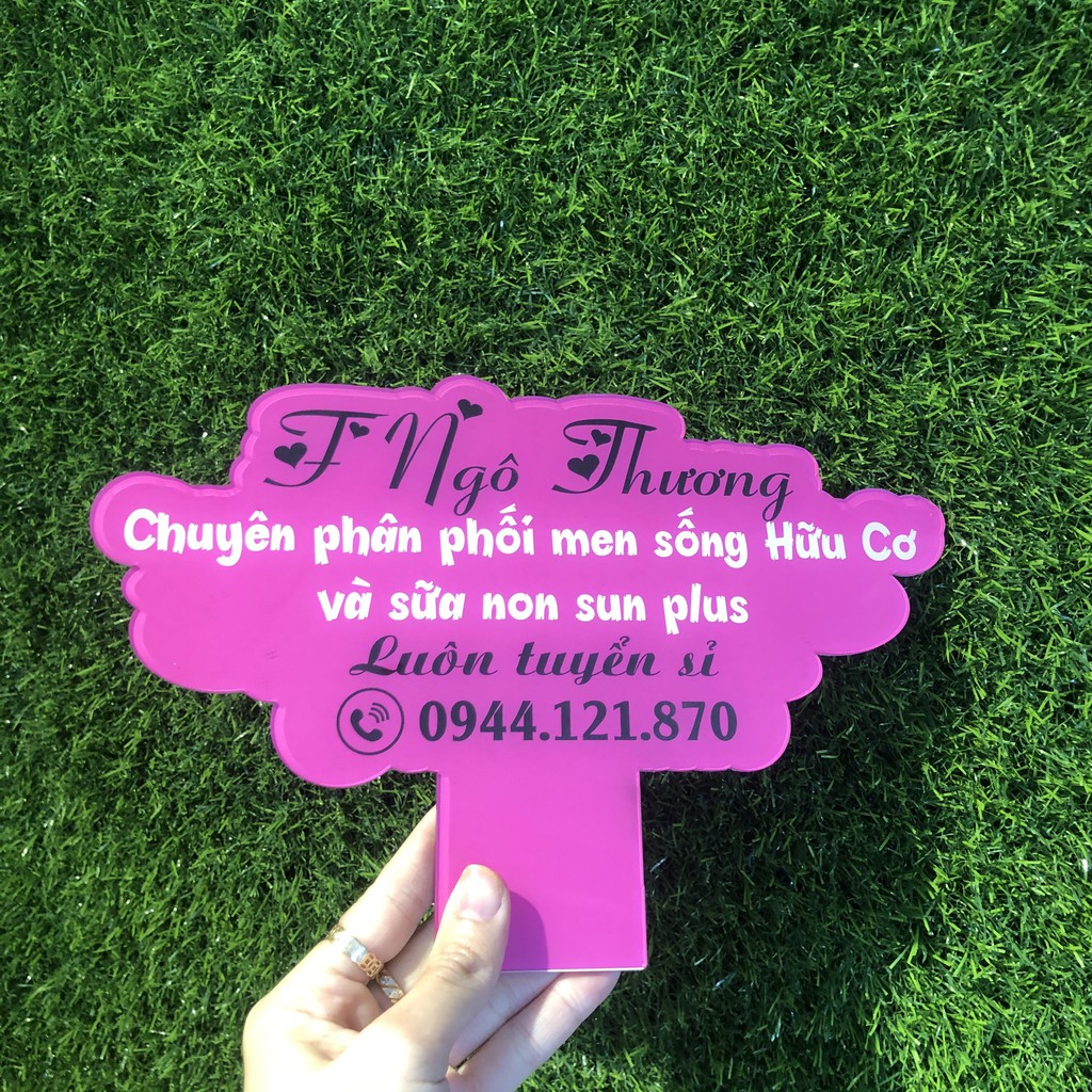 Bảng hiệu cầm tay thiết kế theo yêu cầu - In tên shop của bạn - Đạo cụ bán hàng chống trộm ảnh