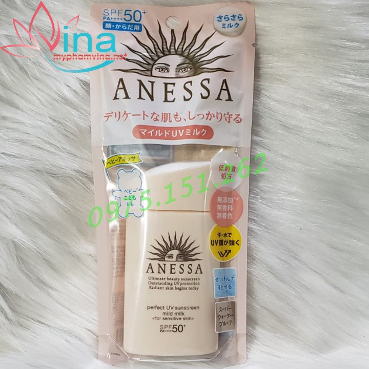 Kem Chốnng nắng Anessa Perfect UV Sunscreen Mild Milk 60ml Dịu Nhẹ Cho Da Nhạy Cảm Và Trẻ Em date 2023