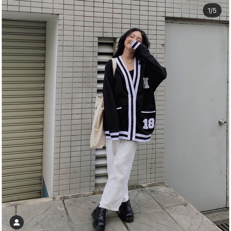 [VIDEO ẢNH THẬT] ÁO CARDIGAN MARCUS SỐ 18 - Áo Khoác Nỉ Nam Nữ Form Rộng Viền Trắng Màu Đen | BigBuy360 - bigbuy360.vn