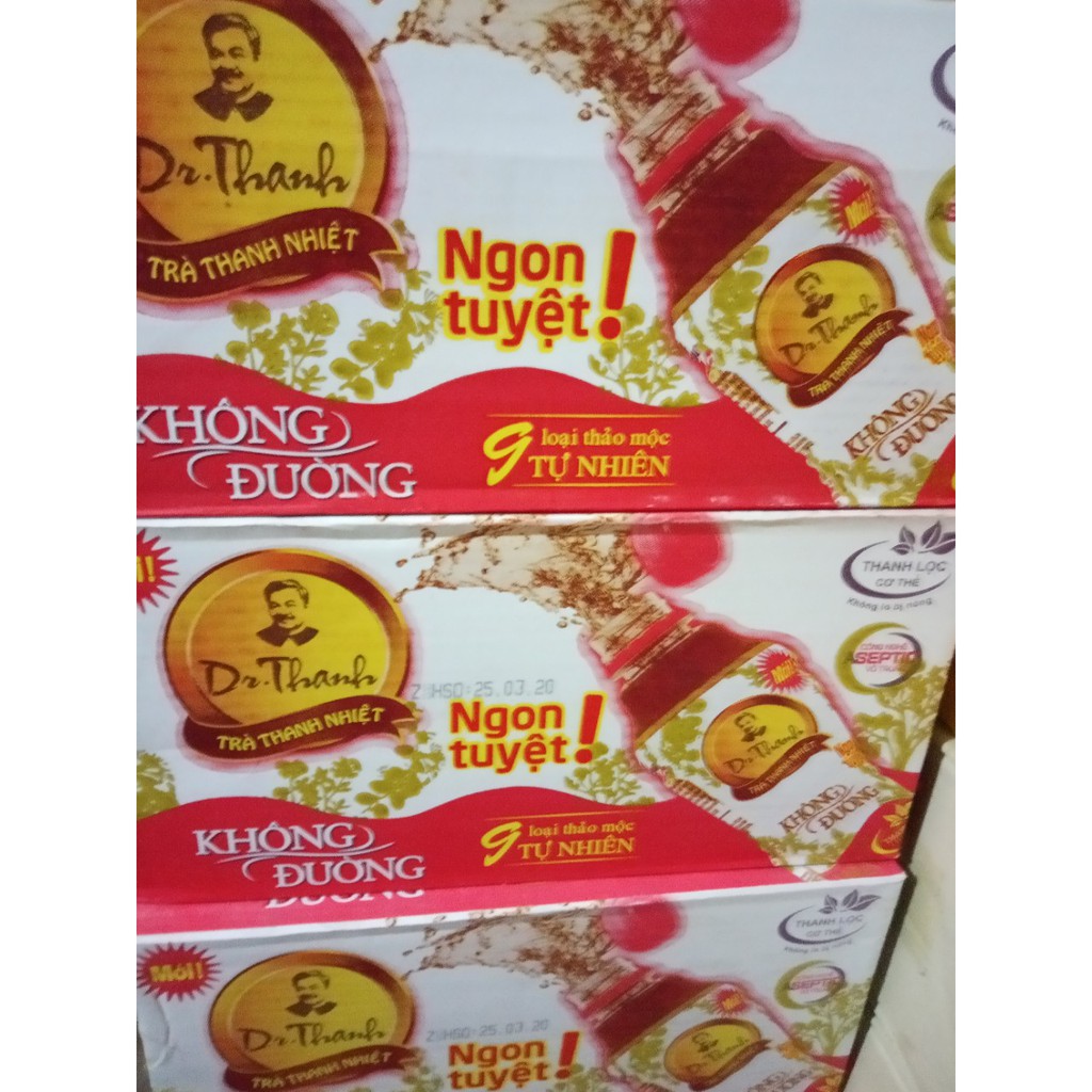 Thùng 24 chai trà thảo mộc Dr Thanh không đường chai 330ml