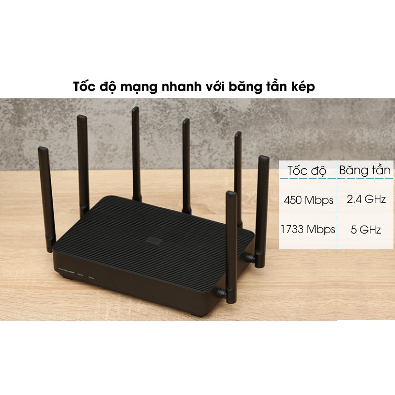 [BẢN QTE] Router Wifi Chuẩn AC2350 Xiaomi Mi AIoT tốc độ lên đến 2135Mbps Đen Wireless router | XIAOMI ECOSYSTEM STORE