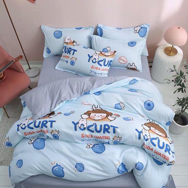 Set Chăn Ga Bé Gái Biển Xanh Cotton Poly Thoảng Mát Shinbedding.shop)