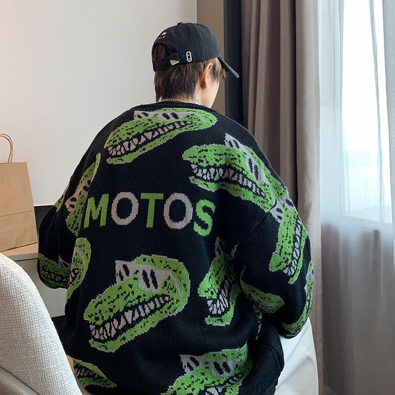 Áo len nam nữ thu đông phong cách đường phố hip-hop in hình cá sấu | BigBuy360 - bigbuy360.vn