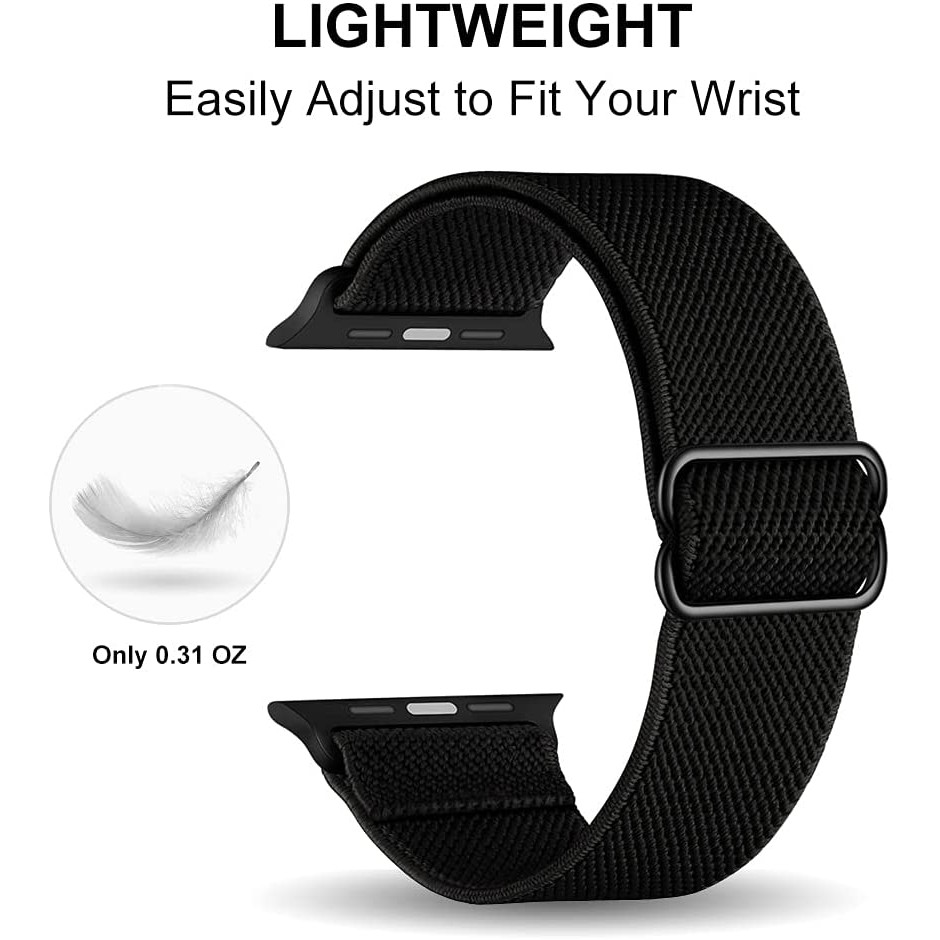 Dây Đeo Đồng Hồ Bằng Nylon Mềm Co Giãn Có Khóa Inox Cho Apple Watch 41 / 40 / 38mm 49 / 45 / 44 / 42mm Series Ultra / 8 / 7 / SE / 6 / 5 / 4 / 3 / 2 / 1