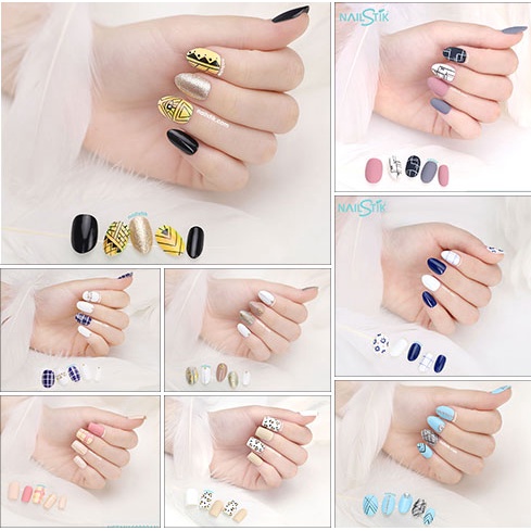 HỌA TIẾT SỌC HIỆN ĐẠI FORM NGẮN - MÓNG DÁN NAILSTIK