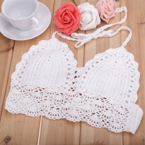 ☛☏❤Hot Women Sexy Crochet Unpadded Bralette Bralet Bra Bustier Tank Crop Top Blouse | BigBuy360 - bigbuy360.vn
